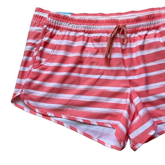 Columbia Women’s Bogata Bay Stretch UPF 50 Print Shorts Size XXL Coral Stripe - Picture 3 of 9